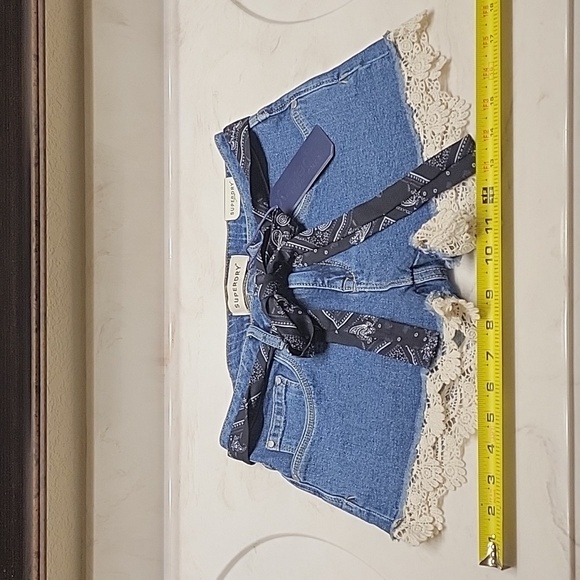 NWT Superdry blue jean and Lace Shorts size 27 - Picture 5 of 13